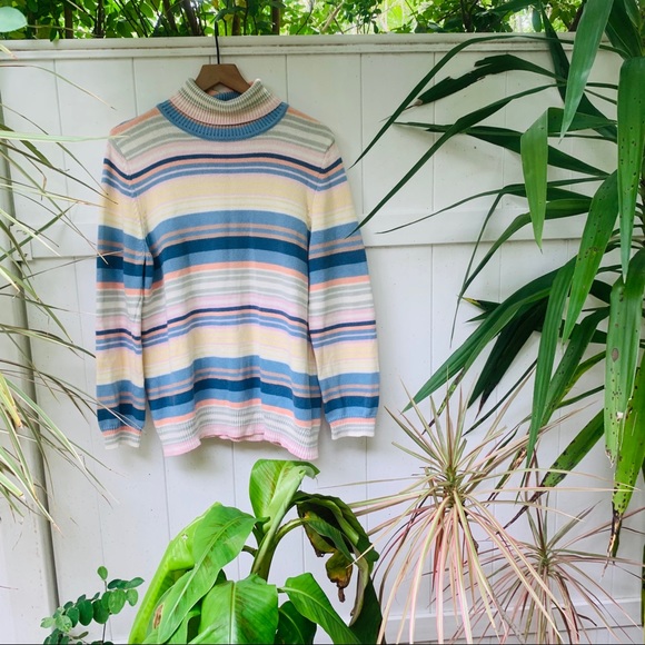 vtg vsco 90s pastel oversized turtleneck pullover - Picture 5 of 5